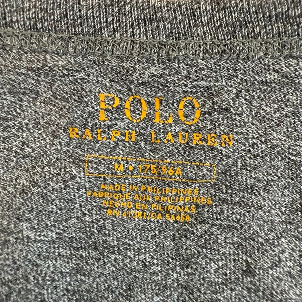 Polo Ralph lauren‎ Football Shirt Men's Medium Gray Crew Neck Graphic Print